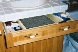 Wrap-around sink drawer.