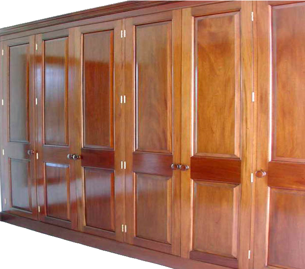 Walnut wardrobe wall