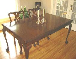 Mahogany claw-and-ball foot table